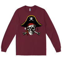 Burgundy pi rate 3 14 Long Sleeve Tee - linhVisuals