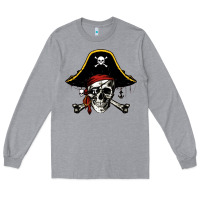 Heather Grey pi rate 3 14 Long Sleeve Tee - linhVisuals