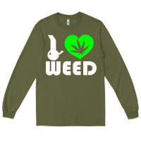 Army Green i love weed fun Long Sleeve Tee - linhVisuals
