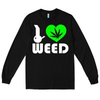 Black i love weed fun Long Sleeve Tee - linhVisuals