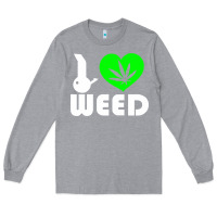 Heather Grey i love weed fun Long Sleeve Tee - linhVisuals