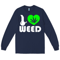 Navy i love weed fun Long Sleeve Tee - linhVisuals