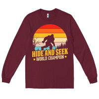 Burgundy hide and seek world champion bigfoot t  shirt hide and seek world cham Long Sleeve Tee - linhVisuals