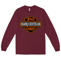 Burgundy enjoy jesus christ heavenly devoted son parody religious tee t shirt Long Sleeve Tee - linhVisuals