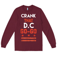 Burgundy vintage washington d.c crank that go go music design gift. t shirt Long Sleeve Tee - linhVisuals