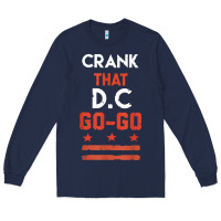 Navy vintage washington d.c crank that go go music design gift. t shirt Long Sleeve Tee - linhVisuals