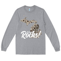 Heather Grey great lakes shaped men women petoskey stone michigan rocks pullover ho Long Sleeve Tee - linhVisuals