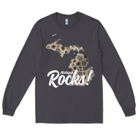 Smoke great lakes shaped men women petoskey stone michigan rocks pullover ho Long Sleeve Tee - linhVisuals