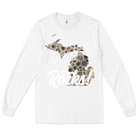 White great lakes shaped men women petoskey stone michigan rocks pullover ho Long Sleeve Tee - linhVisuals