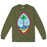 Army Green guam coat of arms souvenir gift flag chamorro t shirt Long Sleeve Tee - linhVisuals