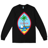 Black guam coat of arms souvenir gift flag chamorro t shirt Long Sleeve Tee - linhVisuals