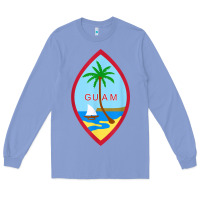 Colony Blue guam coat of arms souvenir gift flag chamorro t shirt Long Sleeve Tee - linhVisuals