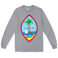 Heather Grey guam coat of arms souvenir gift flag chamorro t shirt Long Sleeve Tee - linhVisuals