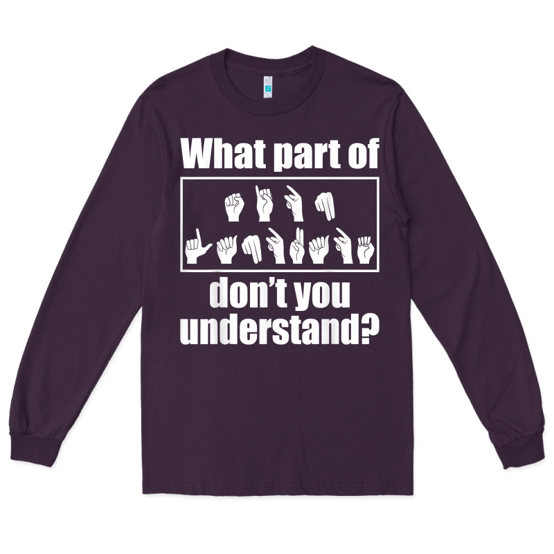 Funny Sign Language Gift Men Women Hand Symbol Interpreter T Shirt Long Sleeve Tee by linhVisuals | Teevron