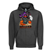 Charcoal Heather Boo heifer black angus Zipper Hoodie - RanaPortraitStore