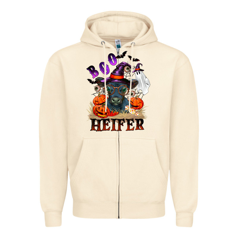Boo Heifer Black Angus Zipper Hoodie by RanaPortraitStore | Teevron