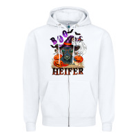 White Boo heifer black angus Zipper Hoodie - RanaPortraitStore