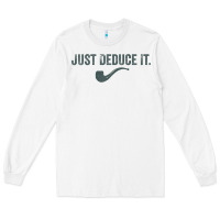 White just deduce it funny sherlock holmes detective raglan baseball tee Long Sleeve Tee - linhVisuals