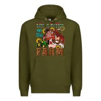 Army Green western life is better on the farm Premium Hoodie - Artiststas