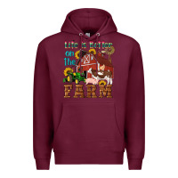 Burgundy western life is better on the farm Premium Hoodie - Artiststas