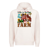 Pale Pink western life is better on the farm Premium Hoodie - Artiststas
