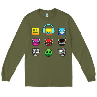 Army Green geometry dash insane Long Sleeve Tee - linhVisuals