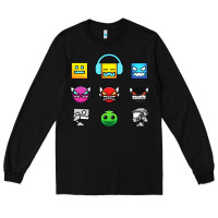 Black geometry dash insane Long Sleeve Tee - linhVisuals