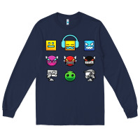 Navy geometry dash insane Long Sleeve Tee - linhVisuals