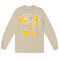 Mushroom womens dublin ireland varsity style shamrock green with amber print v Long Sleeve Tee - linhVisuals