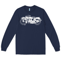 Navy indian scout motorcycle Long Sleeve Tee - linhVisuals