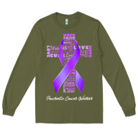 Army Green pancreatic cancer t shirtfaith hope love pancreatic cancer warrior t s Long Sleeve Tee - linhVisuals