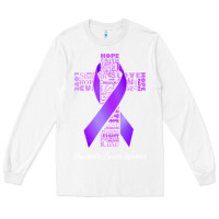 White pancreatic cancer t shirtfaith hope love pancreatic cancer warrior t s Long Sleeve Tee - linhVisuals