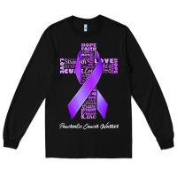 Black pancreatic cancer t shirtfaith hope love pancreatic cancer warrior t s Long Sleeve Tee - linhVisuals