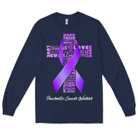 Navy pancreatic cancer t shirtfaith hope love pancreatic cancer warrior t s Long Sleeve Tee - linhVisuals