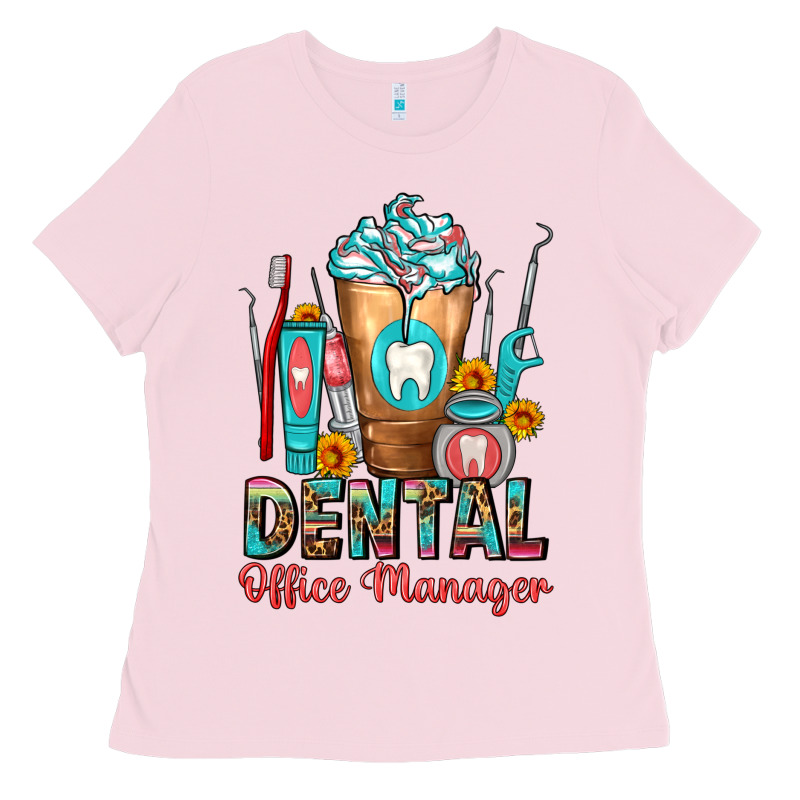 Dental Office Manager Cold Drink Frappe Ladies Tee by FaDigitalArtStudio | Teevron
