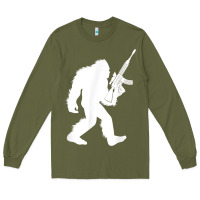 Bigfoot With Rifle Sasquatch 2nd Amendment Gun T Shirt Long Sleeve Tee | Teevron