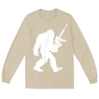 Mushroom bigfoot with rifle sasquatch 2nd amendment gun t shirt Long Sleeve Tee - linhVisuals