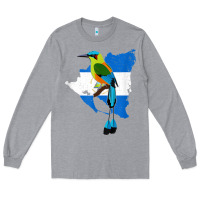 Heather Grey nicaragua guardabarranco, nicaragua t shirt Long Sleeve Tee - linhVisuals
