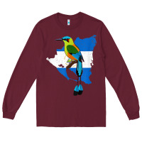 Burgundy nicaragua guardabarranco, nicaragua t shirt Long Sleeve Tee - linhVisuals