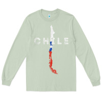 Matcha chilean map and flag   distressed chile souvenir t shirt Long Sleeve Tee - linhVisuals