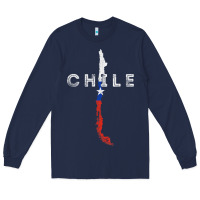 Chilean Map And Flag   Distressed Chile Souvenir T Shirt Long Sleeve Tee | Teevron