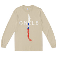 Mushroom chilean map and flag   distressed chile souvenir t shirt Long Sleeve Tee - linhVisuals