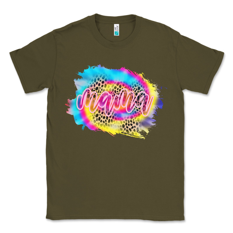 Mama Tie Dye Leopard Classic Tee by CowCowDesign | Teevron