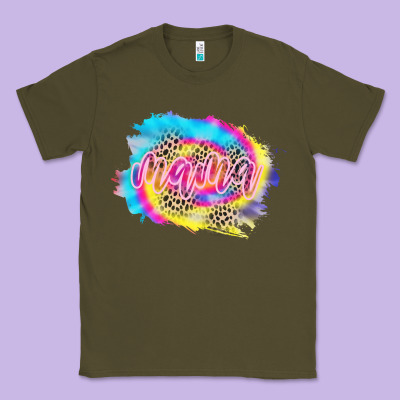 Mama Tie Dye Leopard Classic Tee Designed By Cowcowdesign