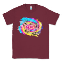 Burgundy Mama Tie dye Leopard Classic Tee - CowCowDesign