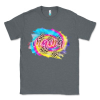 Charcoal Heather Mama Tie dye Leopard Classic Tee - CowCowDesign