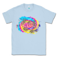 Dusty Blue Mama Tie dye Leopard Classic Tee - CowCowDesign