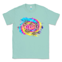 Seafoam Mama Tie dye Leopard Classic Tee - CowCowDesign