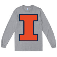 Heather Grey illinois Long Sleeve Tee - linhVisuals