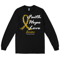 Black sarcoma awareness t  shirt sarcoma awareness faith hope love   in this Long Sleeve Tee - linhVisuals